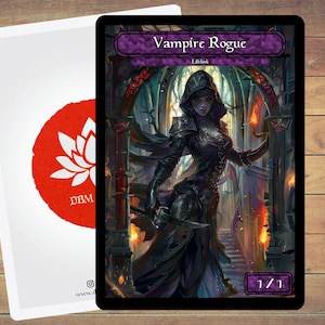 Vampire Rogue Token Vampire Token MTG Token Stained Glass Art Token 5 Pack for Magic and other collectible card games