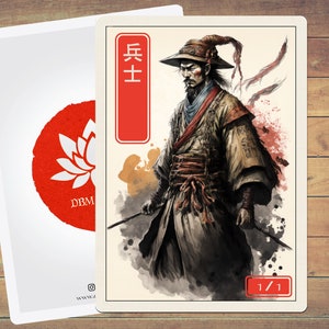 Soldier Token MTG Token Japanese Style Art Token 5 Pack for Magic and other collectible card games