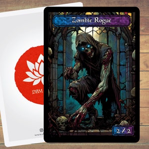 Zombie Rogue Token MTG Token Zombie Token Stained Glass Art Token 5 Pack for Magic and other collectible card games