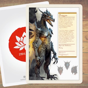 Dragon Token Monster Profile Art Token 5 Pack for Magic and other collectable card games