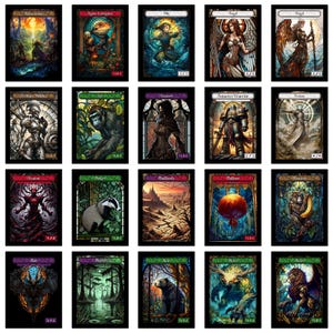 Stained Glass Art Token MTG Token Bundle Magic Token Bundle MTG Stained Glass Art Token Bulk Pack for Magic and other collectible card games image 2