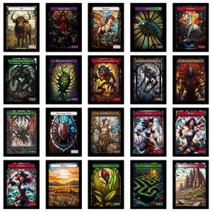 Stained Glass Art Token MTG Token Bundle Magic Token Bundle MTG Stained Glass Art Token Bulk Pack for Magic and other collectible card games image 11