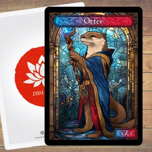 Otter Token MTG Token Stained Glass Art Token 5-pack voor magie en andere kaartspellen voor verzamelaars