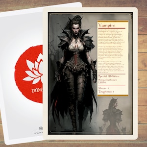 Vampire Token Monster Profile Art Token 5 Pack for Magic and other collectable card games