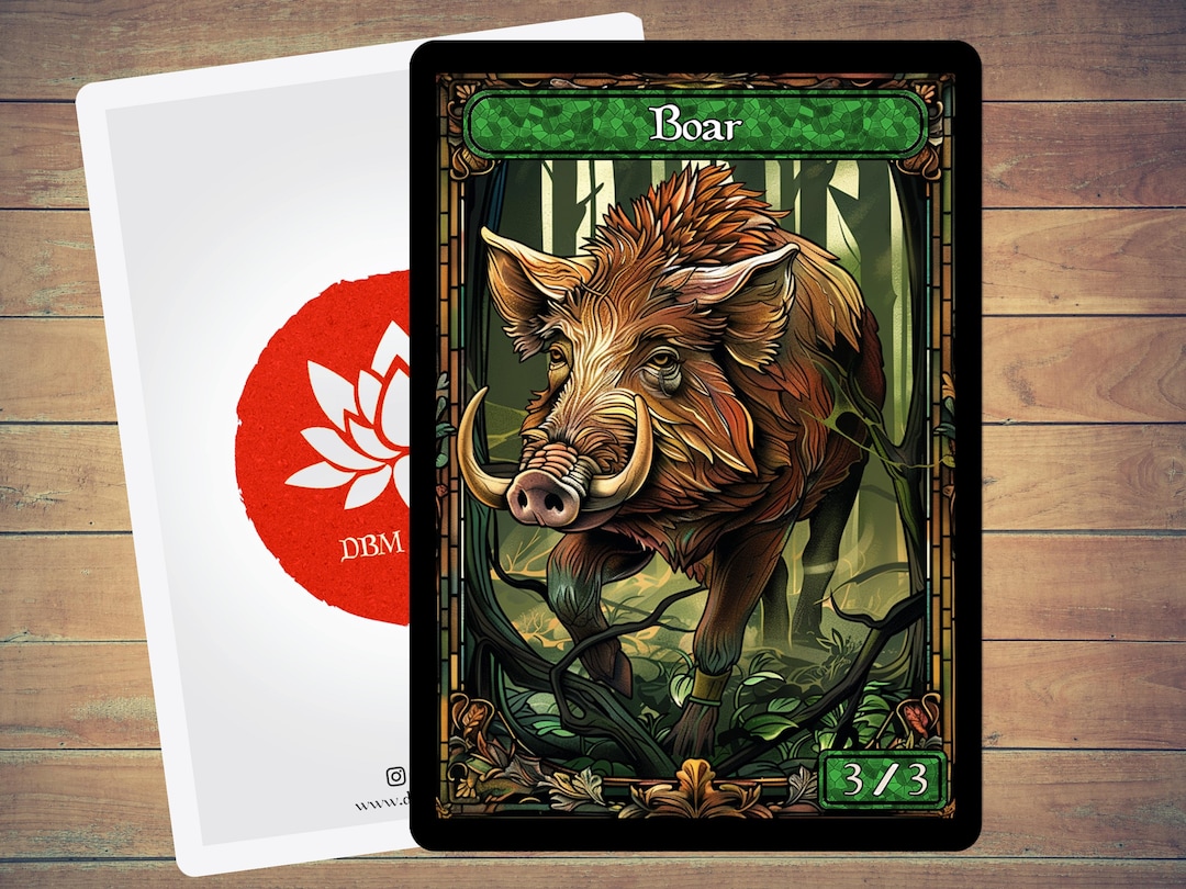 Boar Token MTG Token Stained Glass Art Token 5 Pack for Magic and Other ...