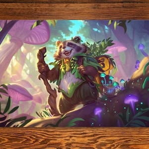 Tapis de jeu raton laveur 14 x 61 cm pour jeux de cartes, de carte et de table avec option d'aménagement de zone Edh pour Commander, tapis de jeu MTG