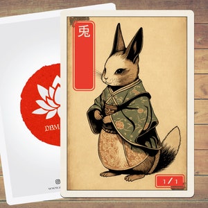 Rabbit Token MTG Token Japanischer Stil Kunst Token 5er Pack für Magic und andere Sammelkartenspiele