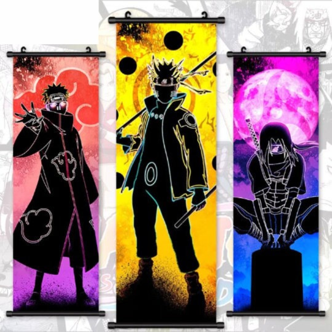 Naruto Poster Naruto Wall Scroll Anime Canvas Anime Wall Art Etsy