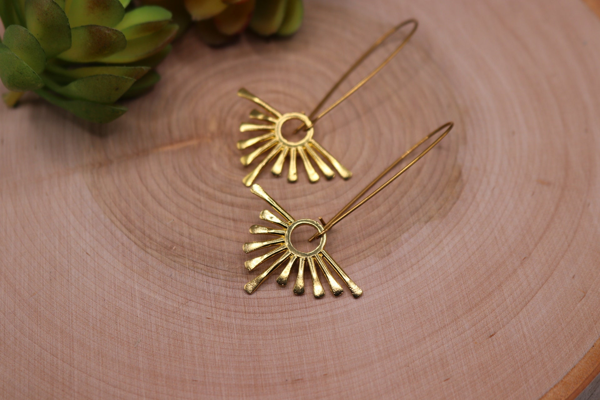 Brass Ray Earrings