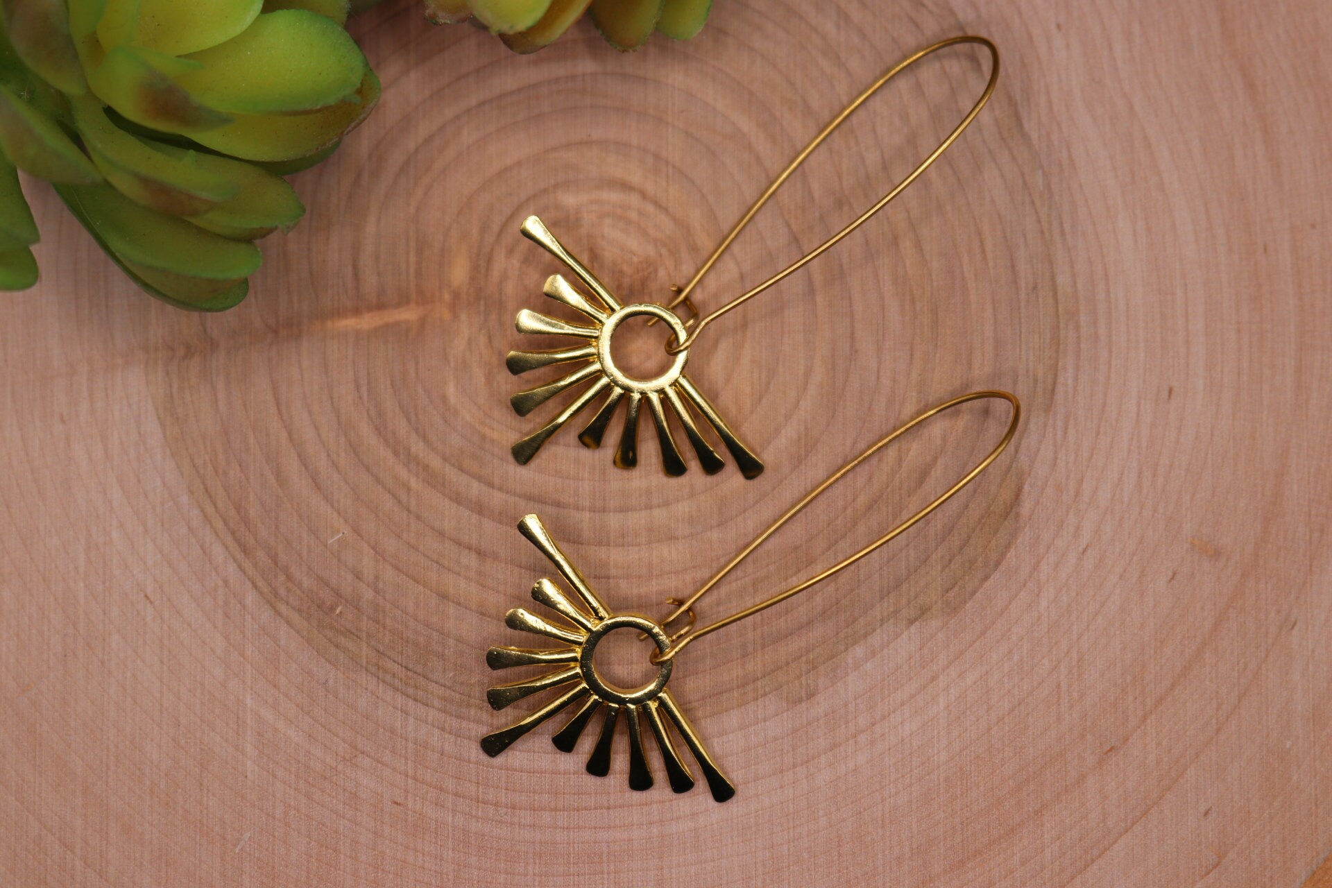 Brass Ray Earrings main image 1