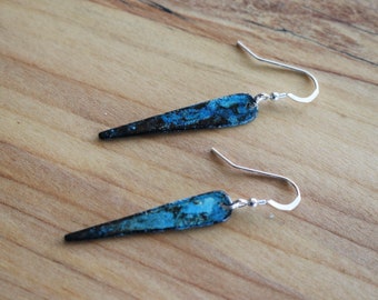 Copper Patina Earrings, Tear Drop Earrings