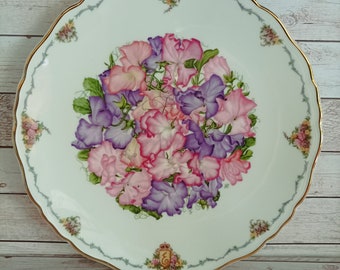 Royal Albert Plate - Queen Mothers Favourite Flowers - Sweet Peas