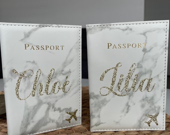 Porte passeport personnalisé - pochette personnalisée - portefeuille - wallet custom - étui passeport - étui permis