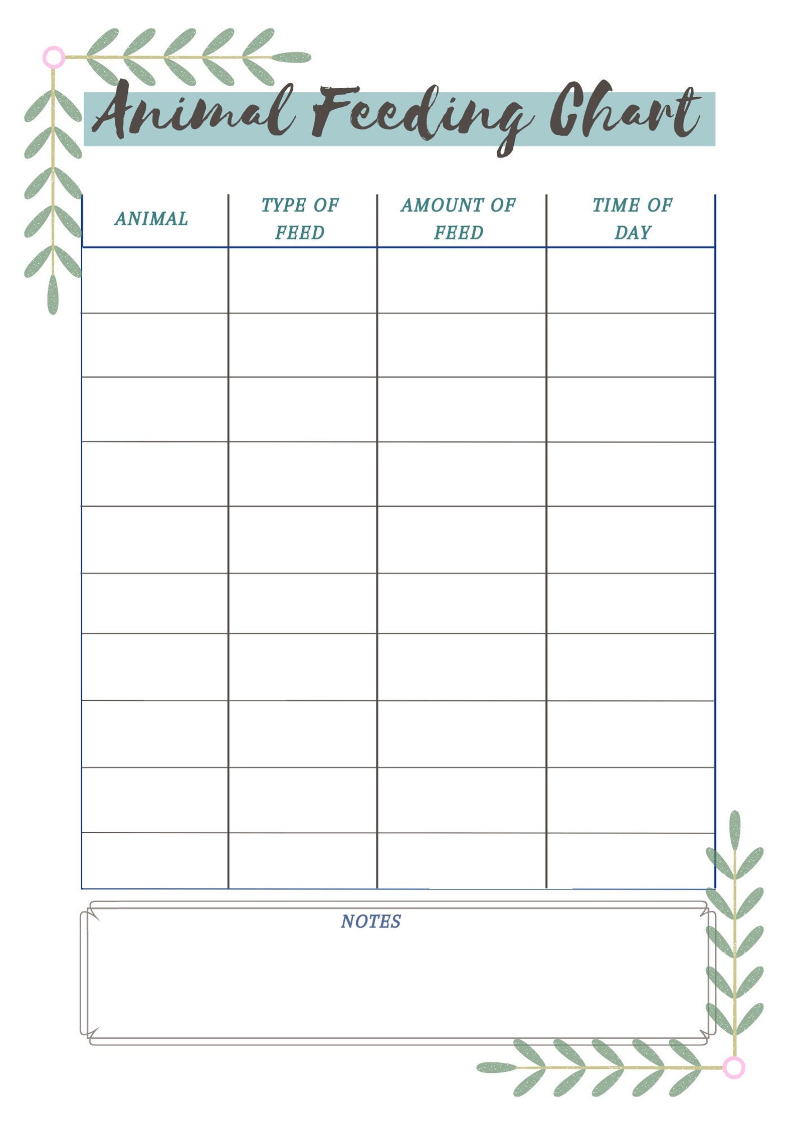 Animal Feeding Chart Feeding Schedule Livestock Feeding Instant 