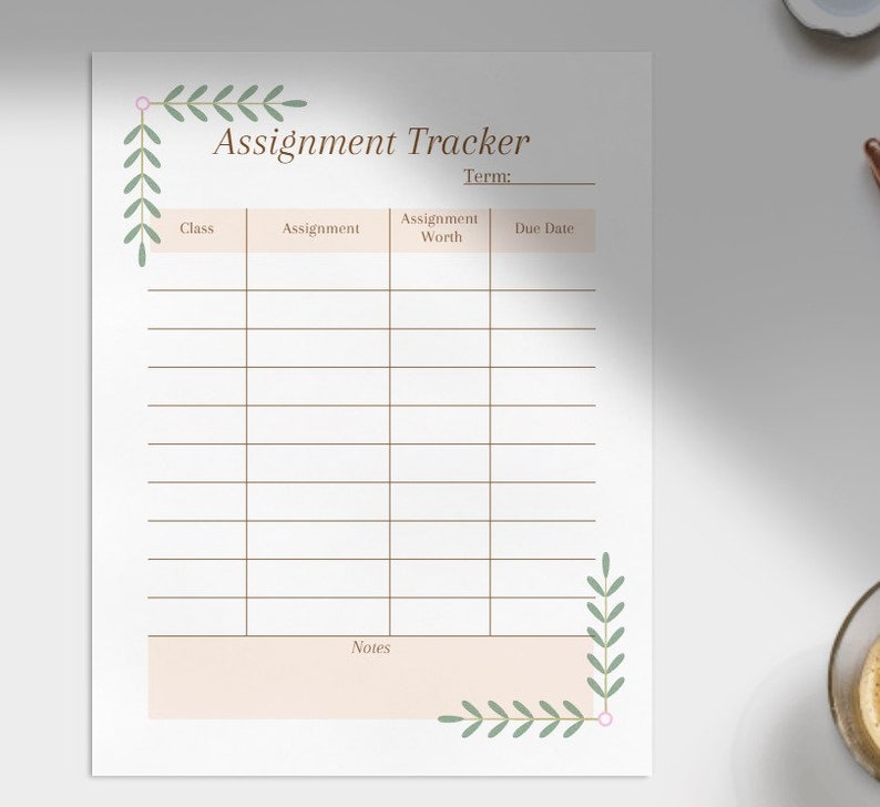 College Assignment Tracker, University Assignment Tracker, Highschool ...