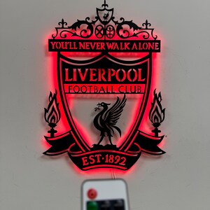 Liverpool Wall Sign Decor, You'll Never Walk Alone Sign, LFC Sports Fan Cave Sign, Metal Wall Art, Housewarming Gift,  Metal Home Decor