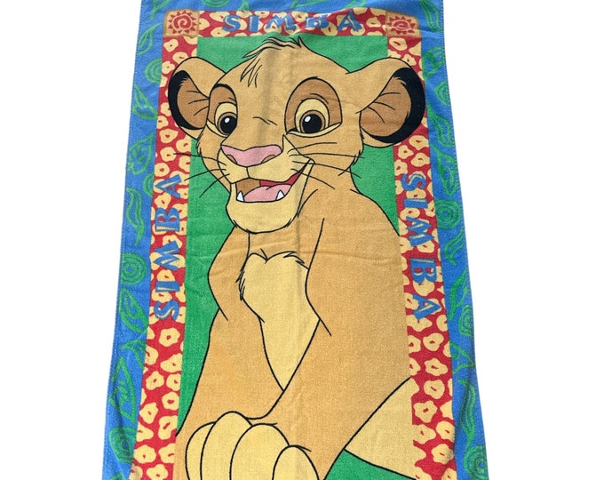 Vintage 90s Disney Franco Lion King Simba Bath Beach Towel - Etsy