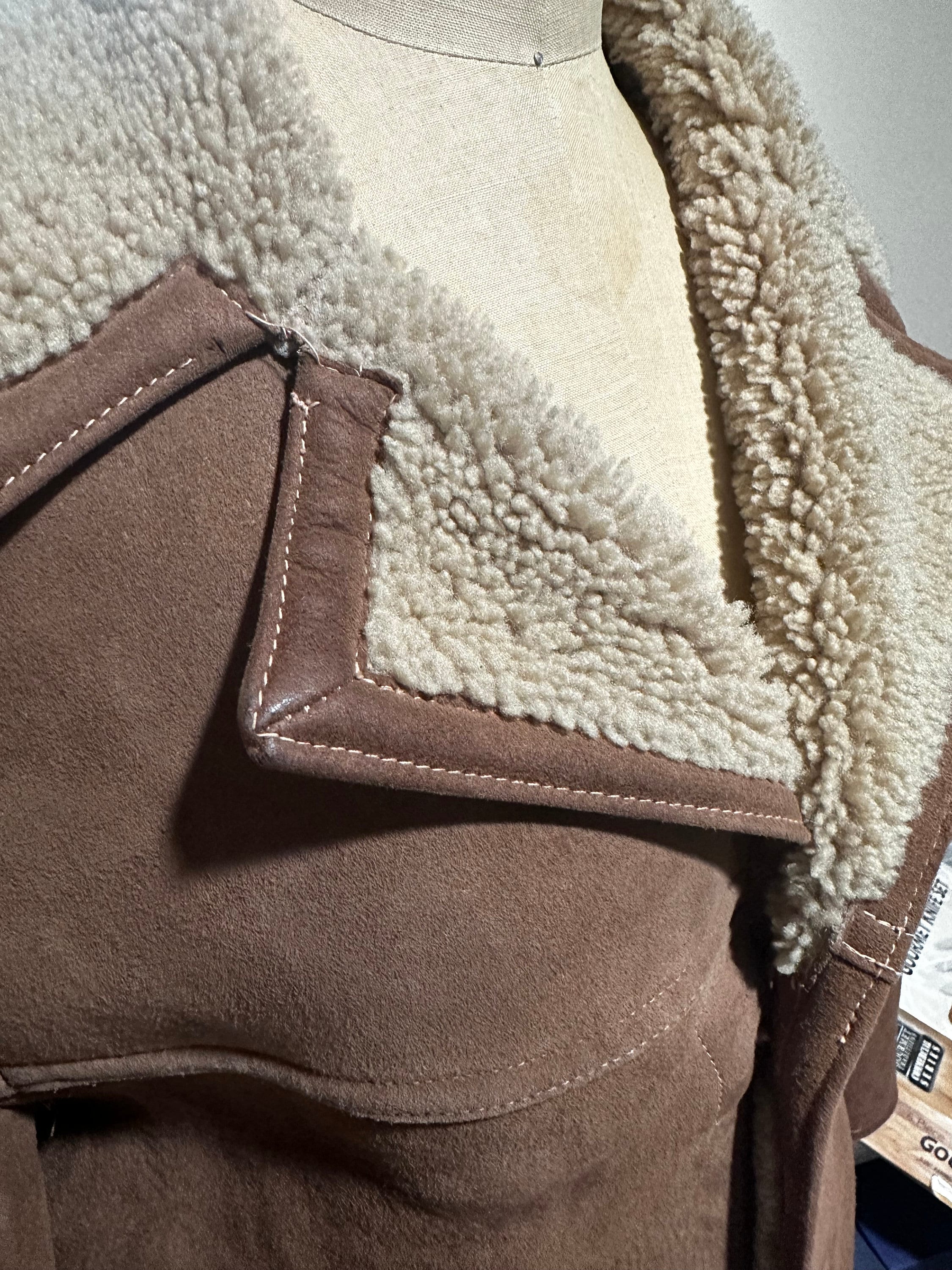 Vintage 70's Abercrombie & Fitch Long Shearling Suede