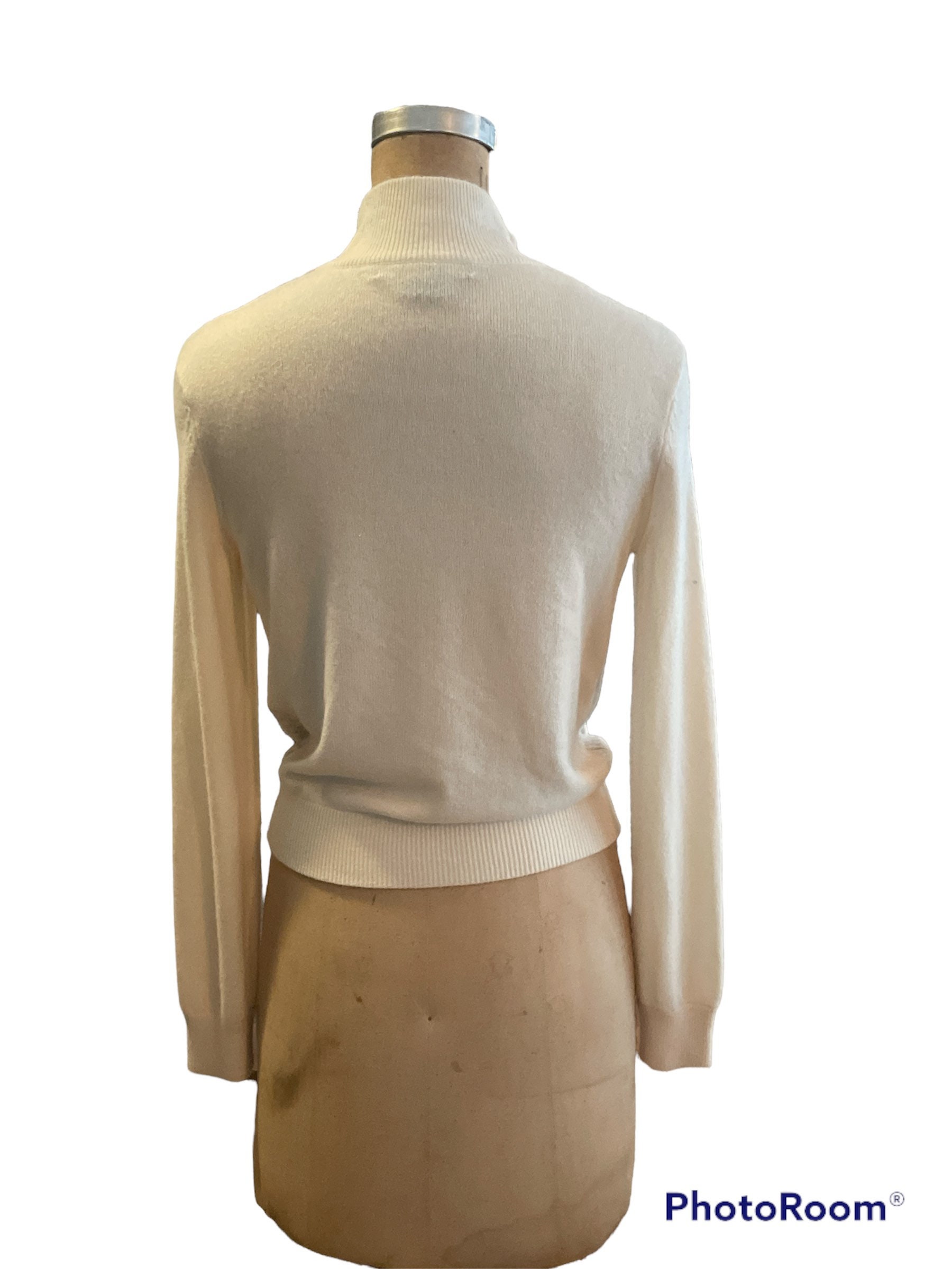 Vintage 90's Ralph Lauren Polo Golf Cream Houndstooth Front Zip