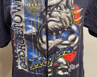 Vintage 80’s Native Sun Georgia Bulldogs Front Zip Single Stitch T Shirt Top Jacket Made USA
