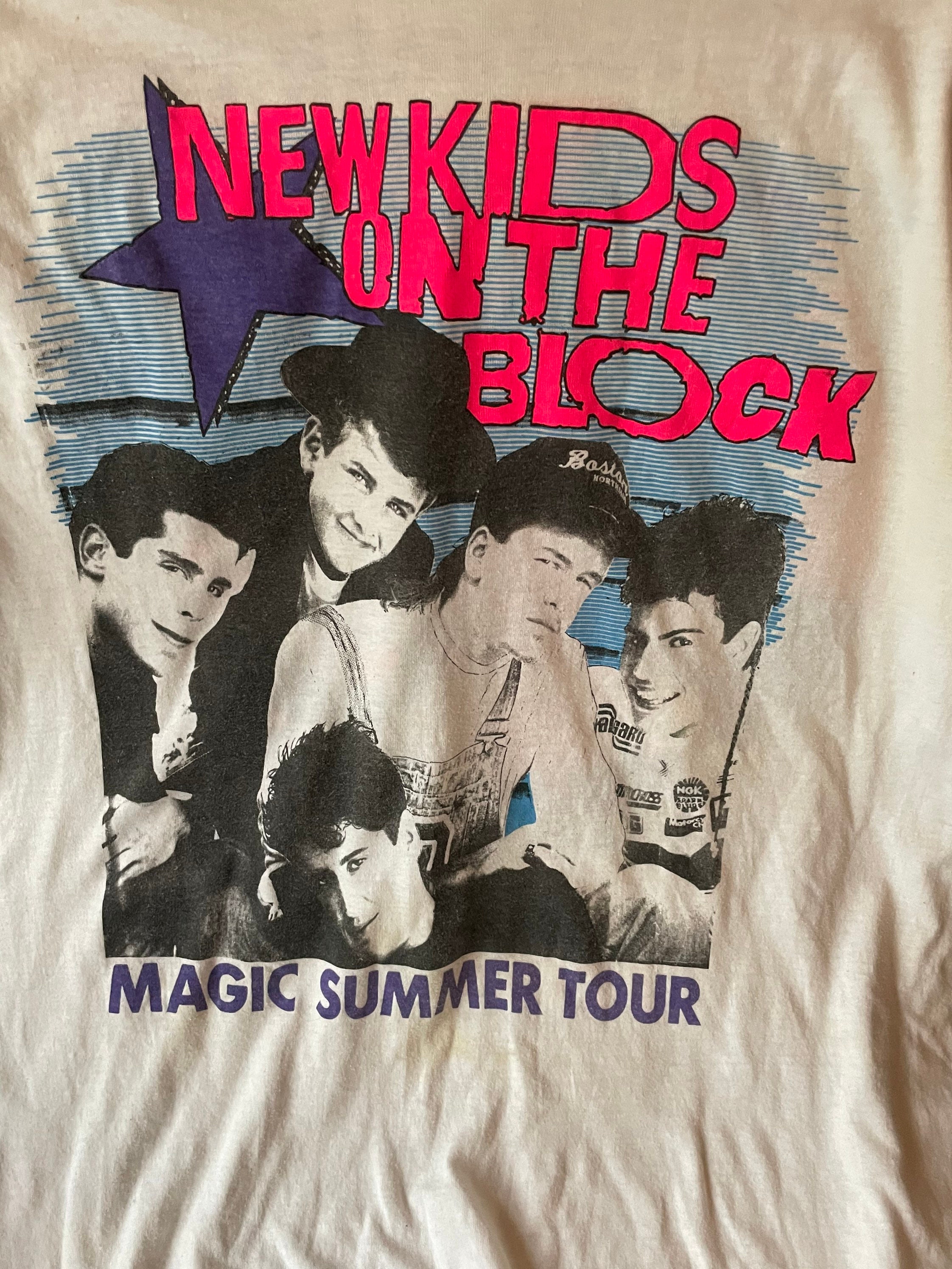 Vintage 1990 New Kids on the Block NKOTB Magic Summer Faux Print