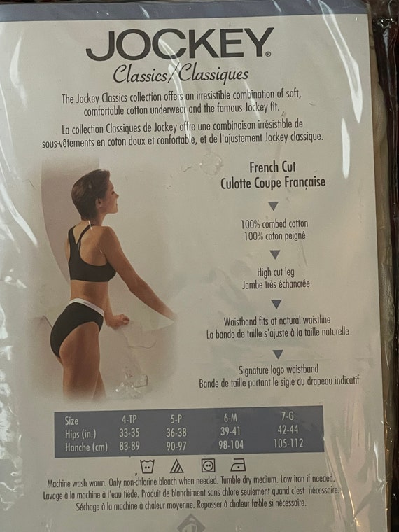 Vintage 1998 Jockey Cotton French Cut Classics 5-P 36-38 Underwear Panties Briefs New Old Stock In Sealed Package Light Biege/Peach View 5