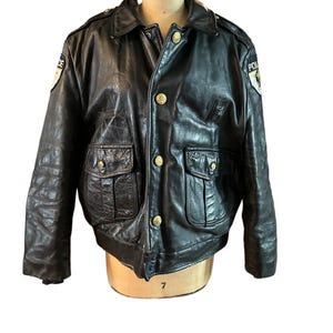 Vintage 70's Chicago Cop Oak Park Leather Front Snap Motorcycle