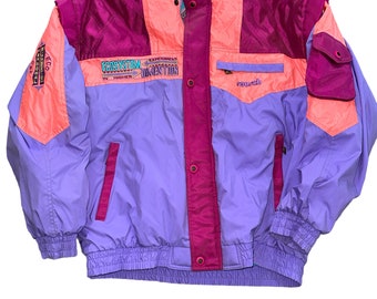 Vintage 90’s Reusch Pro Am Ski Winter Snow Multicolored Fin Jacket Coat New Old Stock Tag