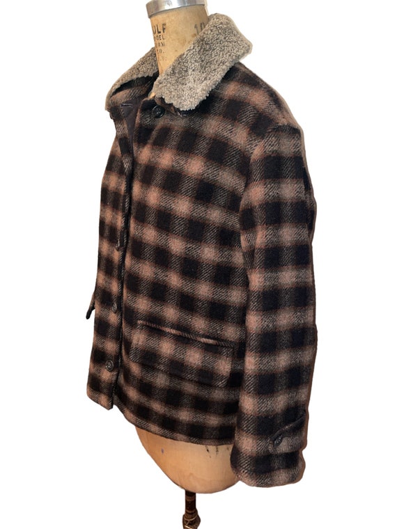【90’s J.CREW】Wool Plaid Long Jacket Vintage 90's J Crew Heavy Wool Plaid Removable Real Shearling