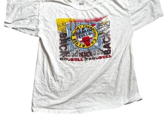Vintage 1992 Ritz Magic Johnson NBA Chicago Bulls Jordan Era World Champions DouBull TrouBull  Back To Back Single Stitch T-Shirt