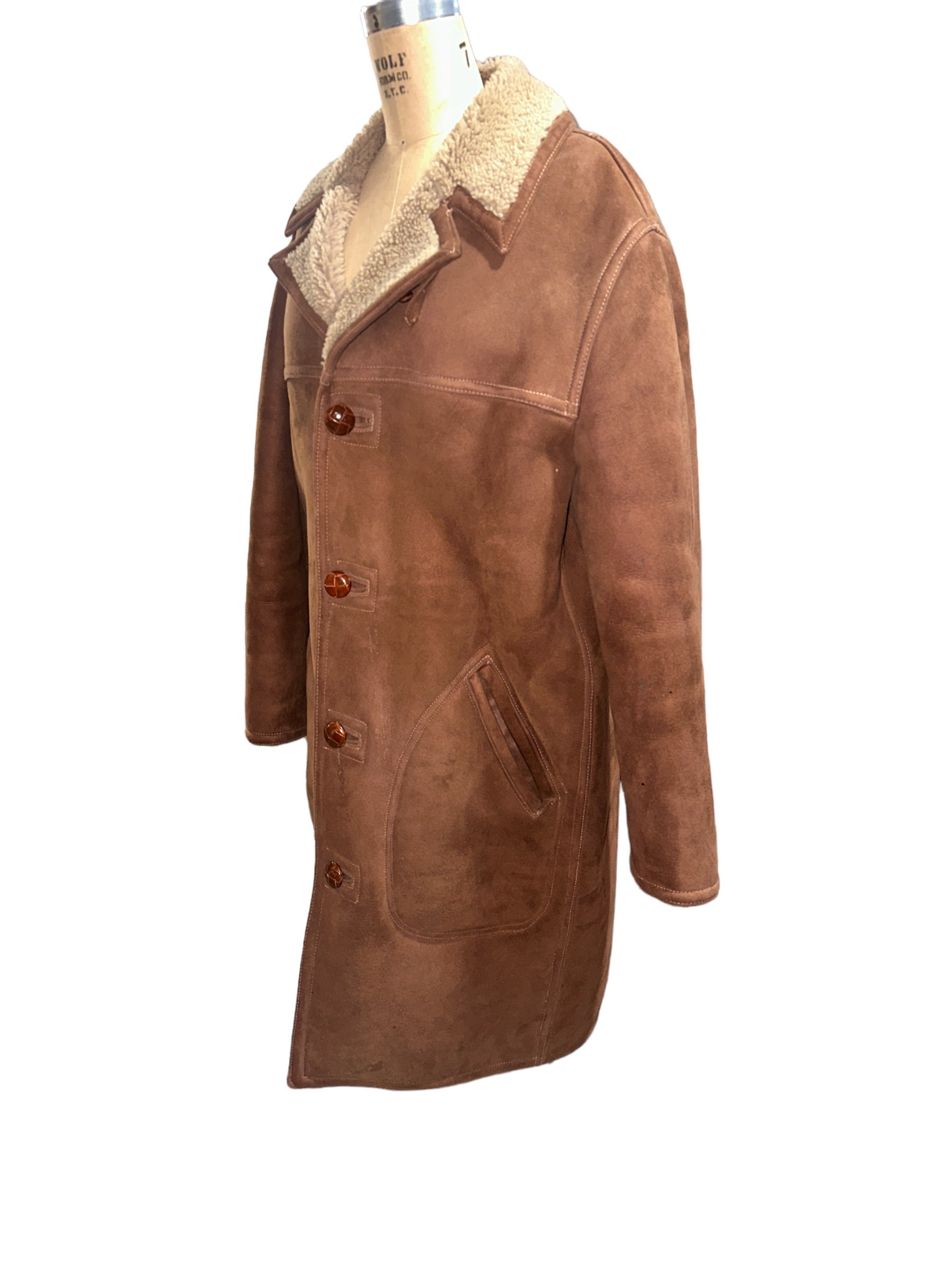 Vintage 70's Abercrombie & Fitch Long Shearling Suede