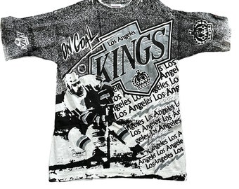 Vintage 1991 Magic Johnson AMW Sports Los Angeles LA Kings NHL All Over Hockey T-Shirt