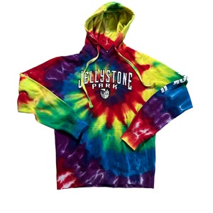 Vintage Hanna Barbera Jellystone Park Millbrook IL Pullover Tie Dye Hoodie Sweatshirt Top Shirt