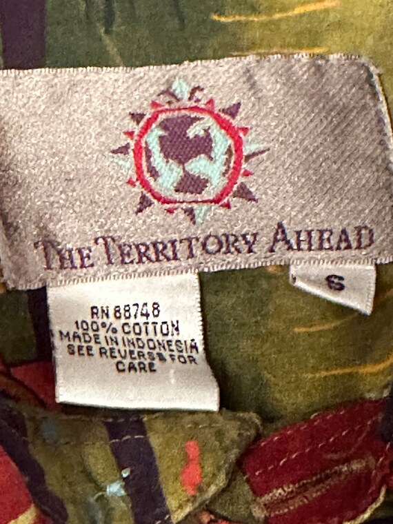 Vintage 90's the Territory Ahead Bright Batik Hippy Short Sleeve