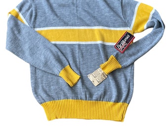 white and yellow sweater