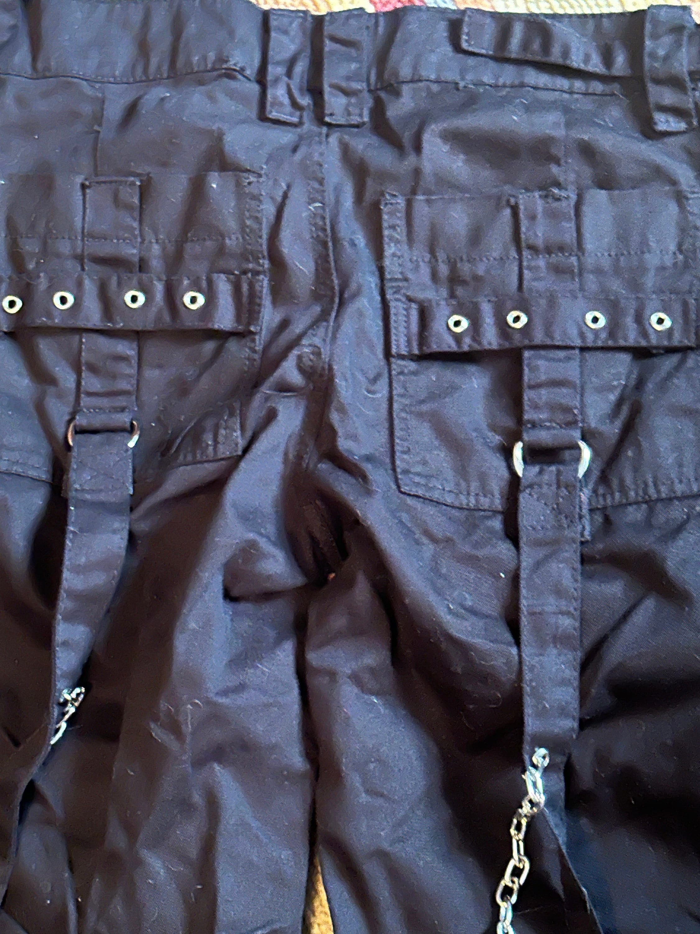 Vintage Tripp NYC Rave Punk Emo Black Zipper Loops Chain