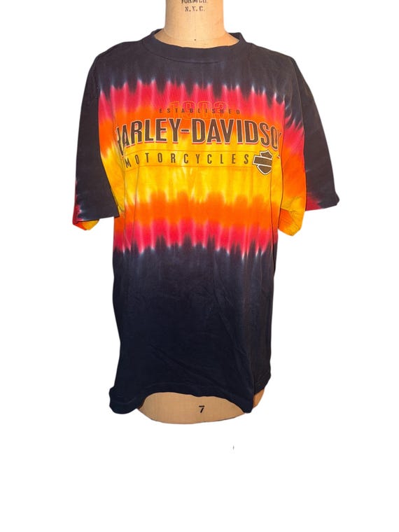 Harley-Davidson, Vintage 90’s Harley Davidson Stratman Single Stitch Faribault MN Tye Dye Tee T-Shirt Made In USA