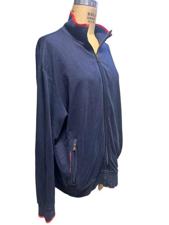 Vintage Ralph Lauren Sport Polo Cotton Pony Navy Red Track Warm up
