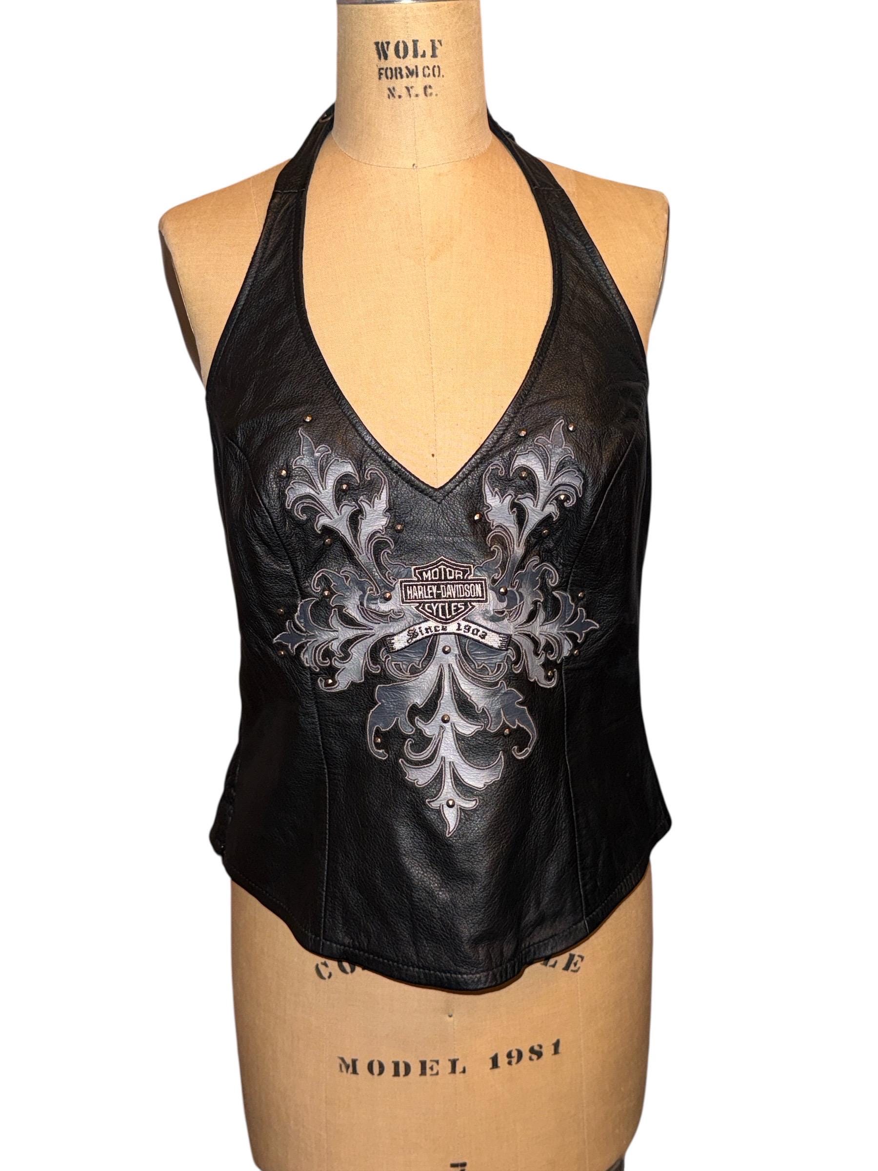 Vest Harley Davidson Leather Halter Tops Harley Halter Top