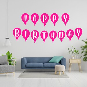 Happy Birthday Banner Printable Happy Birthday Banner Pink - Etsy