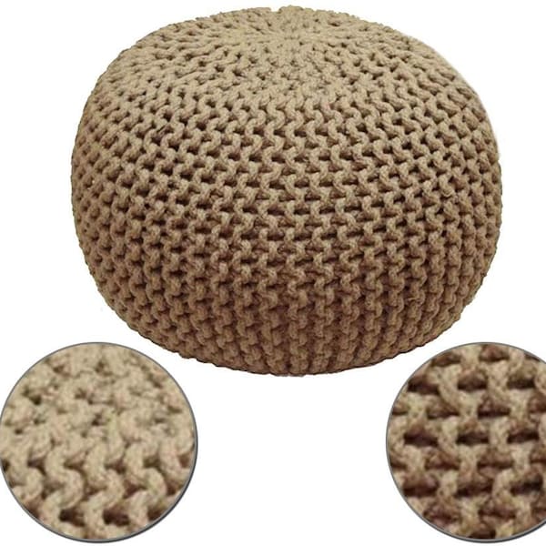 50cm knitted pouffe footstool home decor