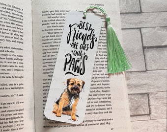 Border Terrier bookmark. Personalised, quote bookmark. Book lover. Pet lover gift. Reading. Wellbeing. Self love