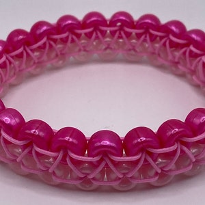 light and dark pink pearl ladder cuff