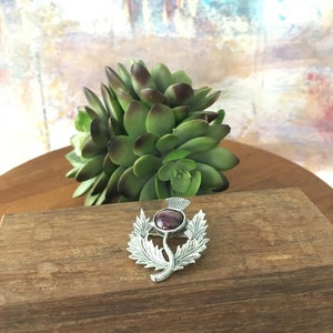 Scottish Celtic Heathergem Thistle Brooch