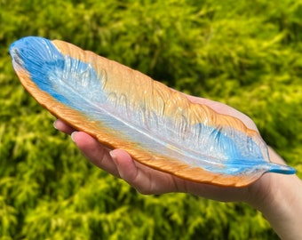 Resin Feather Trinket Tray