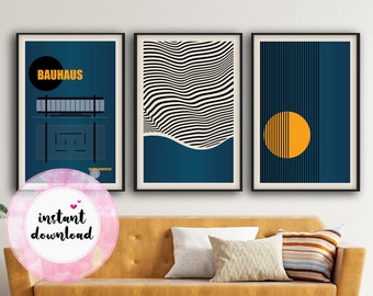 Bauhaus Art Prints Set: Modern Architecture Posters (Digital Download)