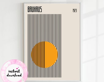 Bauhaus Exhibition Poster, Mid-Century Modern Geometric Print (Digital Download)