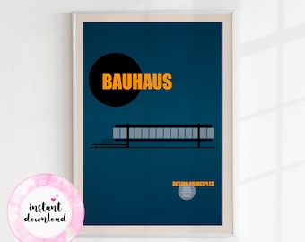 Bauhaus PRINTABLE, Bauhaus Poster, Bauhaus Design, Modern Architecture, Architecture Print, Rationalism, Modern Art, DIGITAL DOWNLOAD