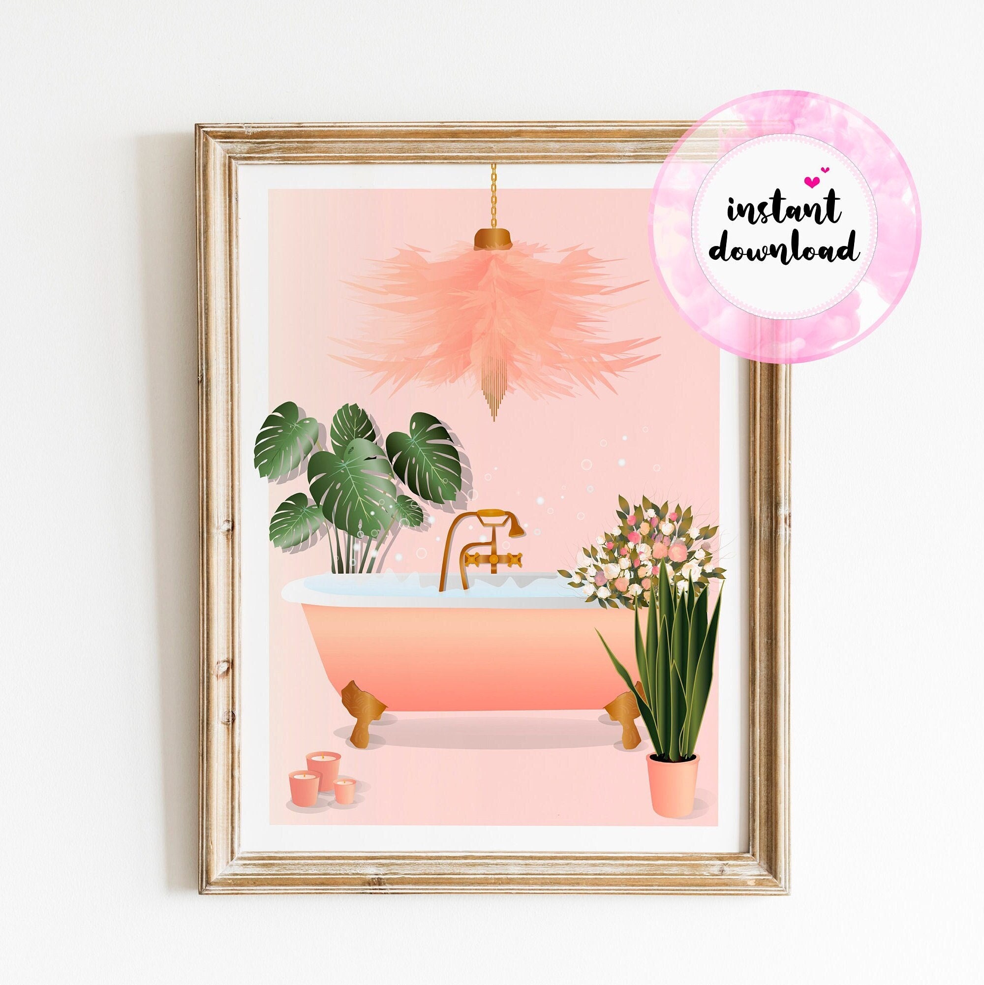 Pink Bubble Wall Art Etsy