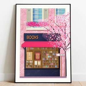 Bookstore, Bookshop PRINTABLE Art, Book Club Gift, Reading Corner, Reading Room Decor, Bookshelf Decor, Book Lover Gift, DIGITAL DOWNLOAD